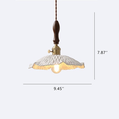 Vintage Ceramic Petal 1-Light Pendant Light