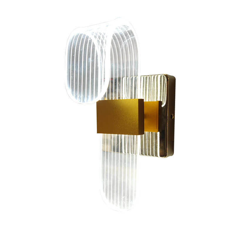مصباح حائطي LED من الألومنيوم الأكريليكي المنحني الحديث 