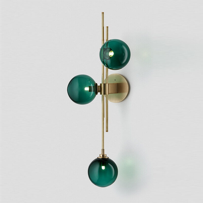 Post-modern Luxury Glass Molecular 3-Light Wall Sconce Lamp