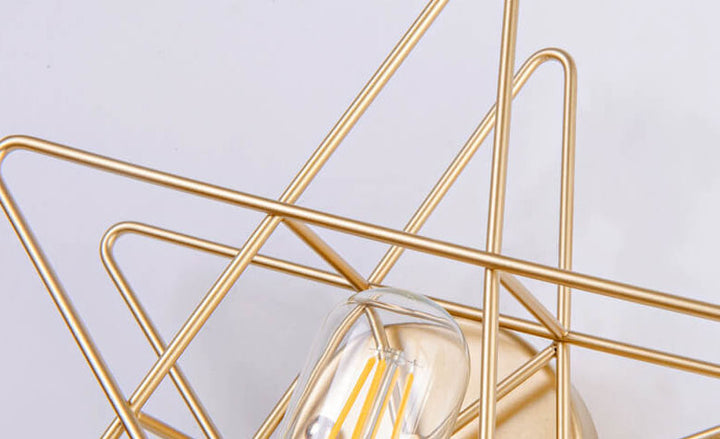 Einfache goldene Pentagramm-Eisen-Wandleuchte mit 1 Licht 