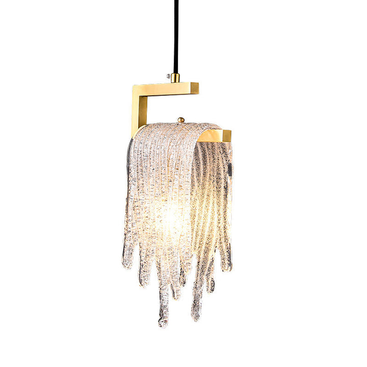 Lampe suspendue LED en laiton et verre gel de luxe moderne