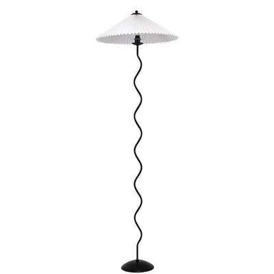 Vintage Fabric Pleated Shade 1-Light Standing Floor Lamp