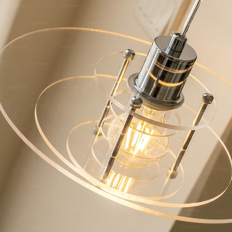 Post-modern Clear Glass Multi-Layered 1-Light LED Pendant Light