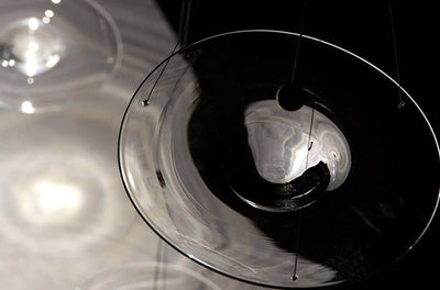 Minimalist Halo Clear Glass Round Drop LED Pendant Light