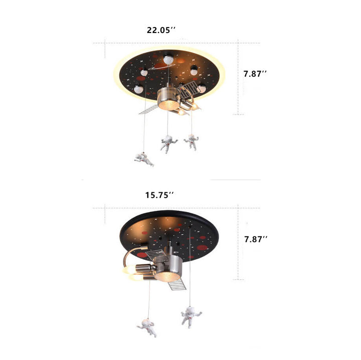 Plafonnier Satellite Spaceman Créatif 3 Lumières 