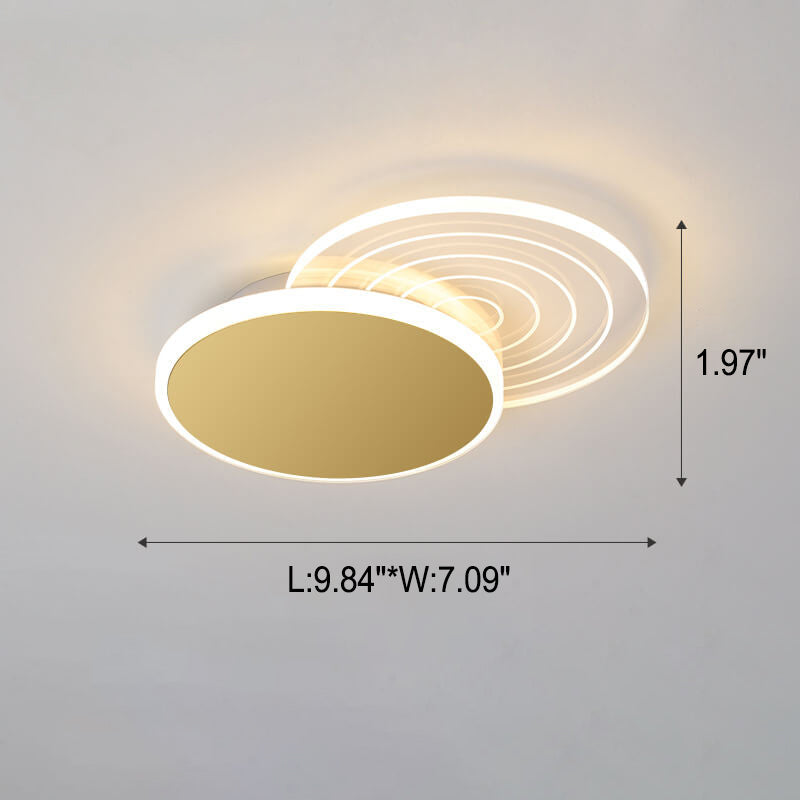 Conception géométrique simple et créative de superposition de lumière LED encastrée 