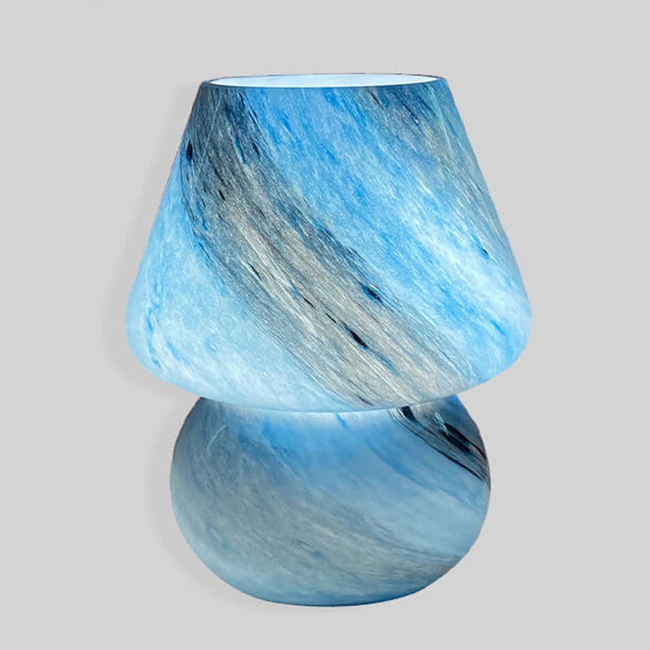 Moderne kreative handgefertigte 1-flammige Tischlampe aus Glas im Planeten- und Pilzdesign für das Schlafzimmer 