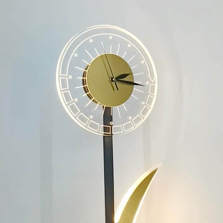 Modern Creative LED Art Standing Floor Lamp with Clock