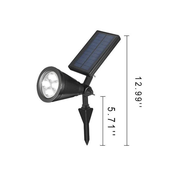 Foco LED Cónico Solar Impermeable de Simplicidad Moderna para Exterior con Enchufe de Suelo 
