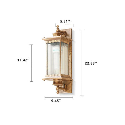 Retro Rectangular 1-Light Outdoor Waterproof Wall Sconce Lamp