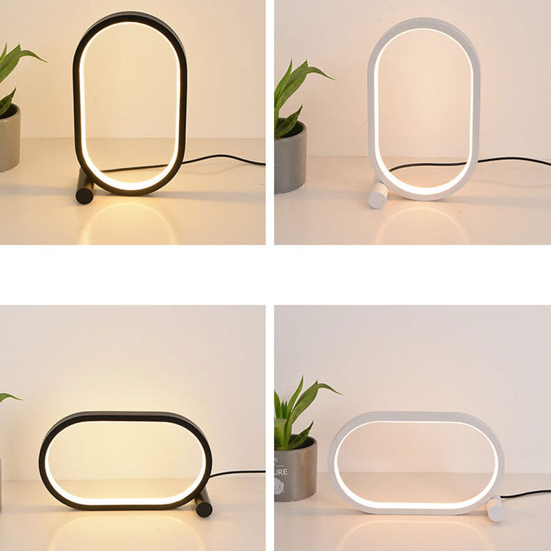 مصباح طاولة LED ليلي بسيط إبداعي بشكل بيضاوي USB 