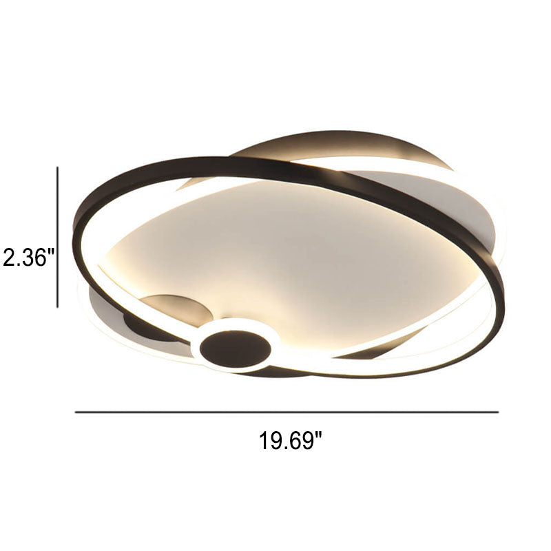 Modern Minimalist Oval Ring Geometry LED Flush Mount Ceiling Light