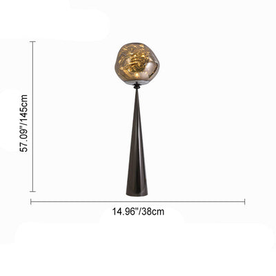 Italian Lava Acrylic Conical Electroplated Iron Base 1-Light Standing Floor Lamp
