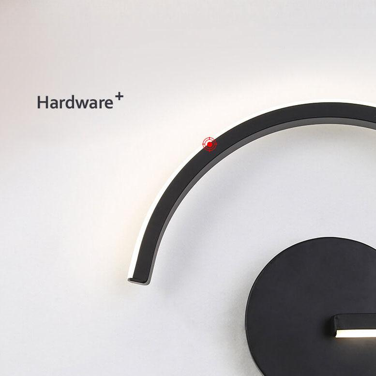 Moderne minimalistische Kurvenlinie Aluminium 1-Licht LED Wandleuchte 