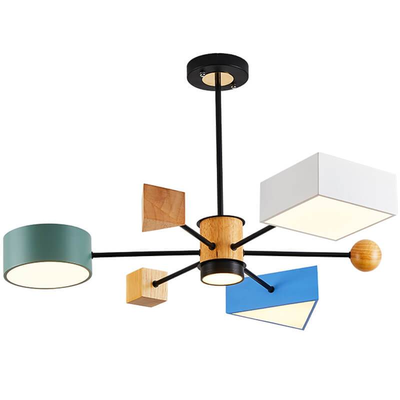 Nordic Building Blocks Geometry 3-Light Chandelier