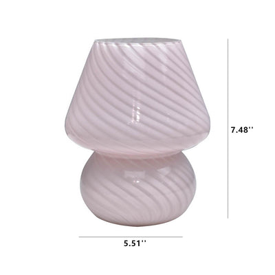Lampe de Table de Nuit à LED 1 Lumière Champignon en Verre Créatif Rétro 