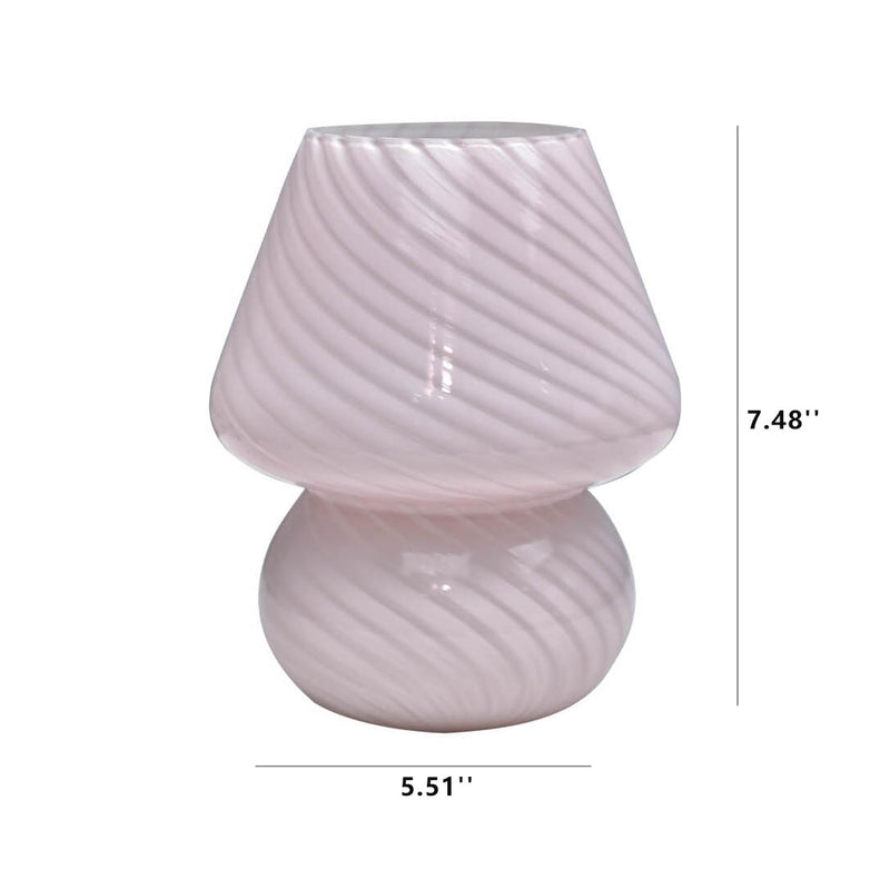 Lampe de Table de Nuit à LED 1 Lumière Champignon en Verre Créatif Rétro 