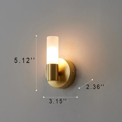 مصباح حائط LED عصري فاخر بعمود أكريليك ونحاس 1/2/4 ضوء 