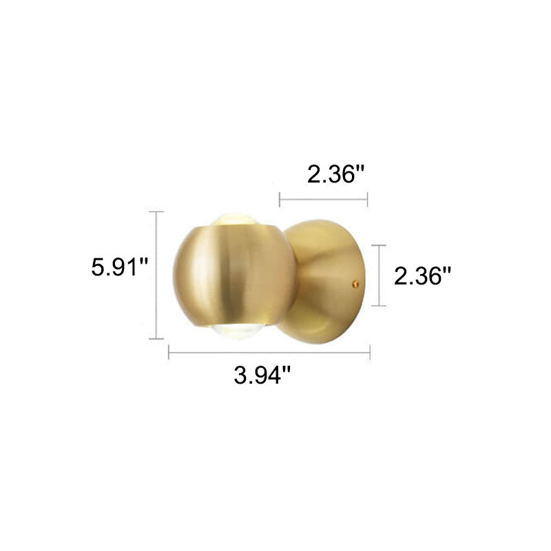 Modern Luxury Copper Cylindrical Mini LED Wall Sconce Lamp
