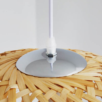 Modern Bamboo Weaving Dome Shape 1-Light Pendant Light