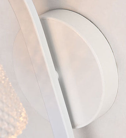 Pantalla de vidrio simple moderna con pájaro de resina Lámpara de aplique de pared de 1 luz 