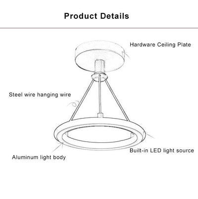 Modern Simple Circle LED 1-Light Pendant Light