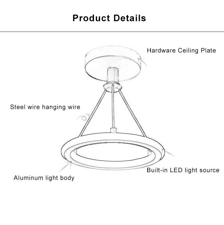 Modern Simple Circle LED 1-Light Pendant Light