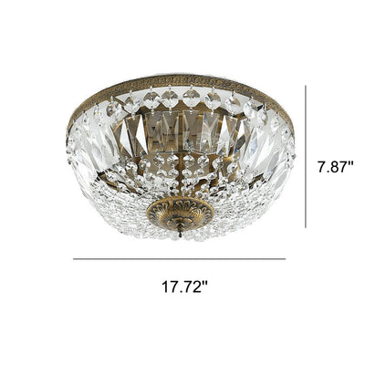 Vintage Round Crystal 4/6 Light Flush Mount Ceiling Light
