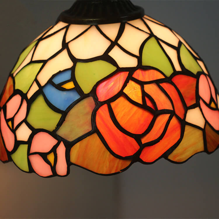 Lámpara de Aplique de Pared de Vidrio Tiffany con Flor de 1 Luz 