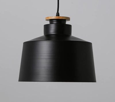Nordic Minimalist Metal Solid Wood 1-Light Dome Pendant Light