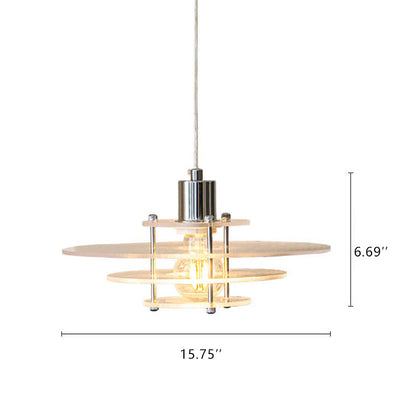 Postmoderne mehrschichtige 1-Licht-LED-Pendelleuchte aus Klarglas 