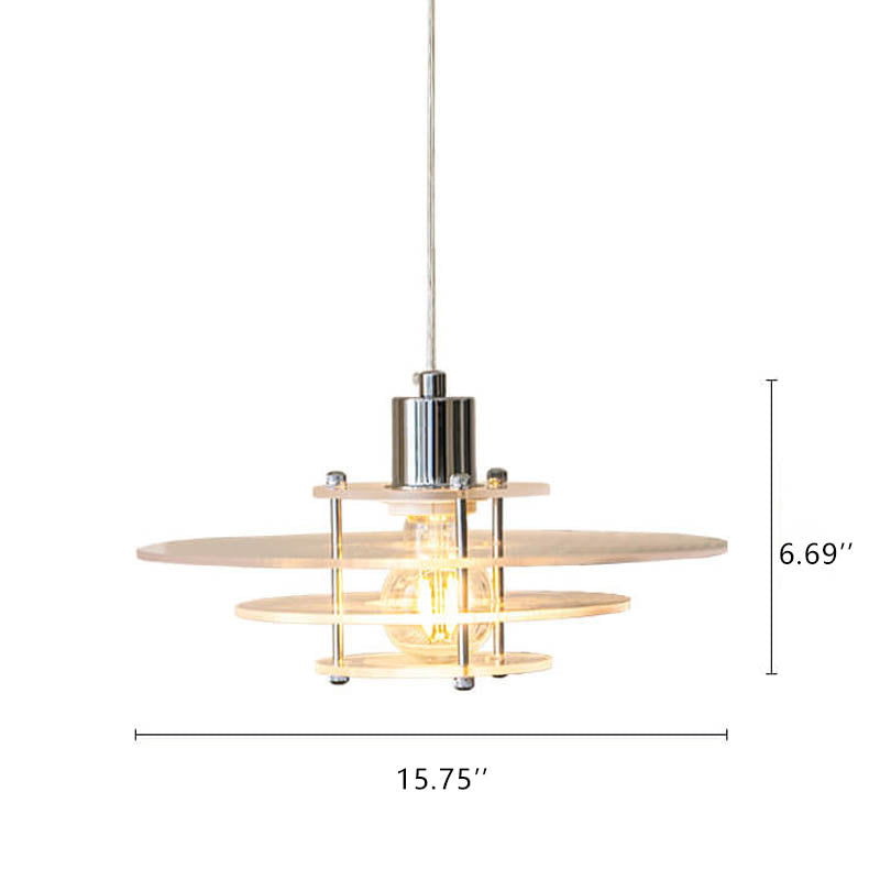 Postmoderne mehrschichtige 1-Licht-LED-Pendelleuchte aus Klarglas 