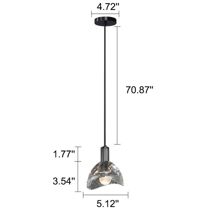 Lampe suspendue LED en cuivre et cristal à dôme créatif et moderne 