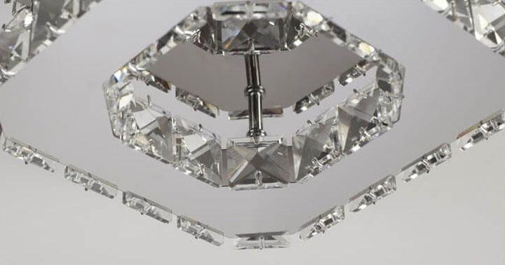 Minimalist Crystal Square LED Flush Mount Ceiling Light