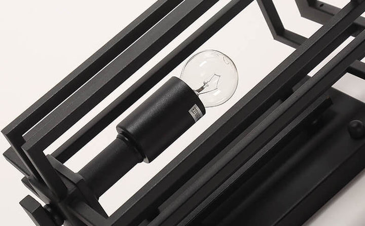 Lámpara Aplique de Pared Exterior Impermeable de 1 Luz de Hierro Cuadrado de Vidrio Moderno 