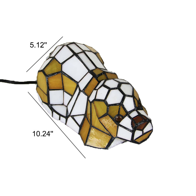 Tiffany Creative Chats /Chiens en Vitrail Lampe de Table Veilleuse 1 Lumière 