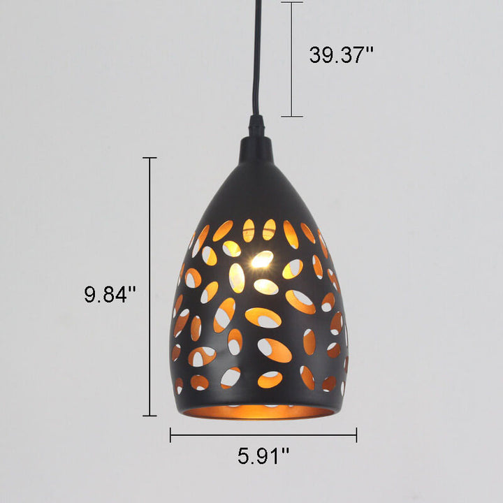 Retro Industrial Hollow Iron Bell 1-Light Pendelleuchte 