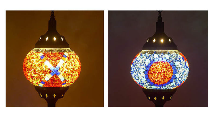 Vintage Turkish Stained Enamel Iron 1-Light Table Lamp