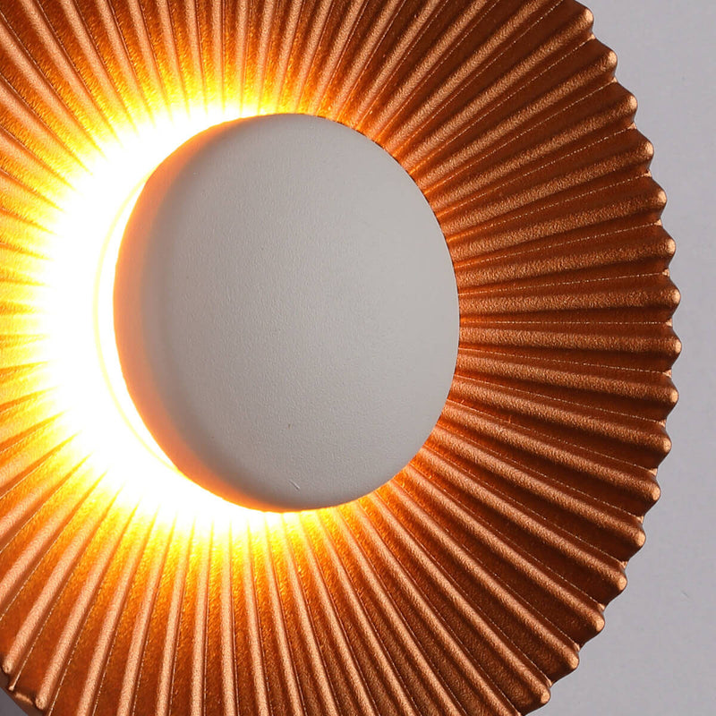 Modern Round Shell Textures Aluminum 1-Light LED Wall Sconce Lamp