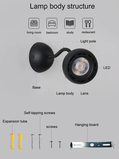 Minimalist Iron Dome Shade Mini Rotatable LED Wall Sconce Lamp