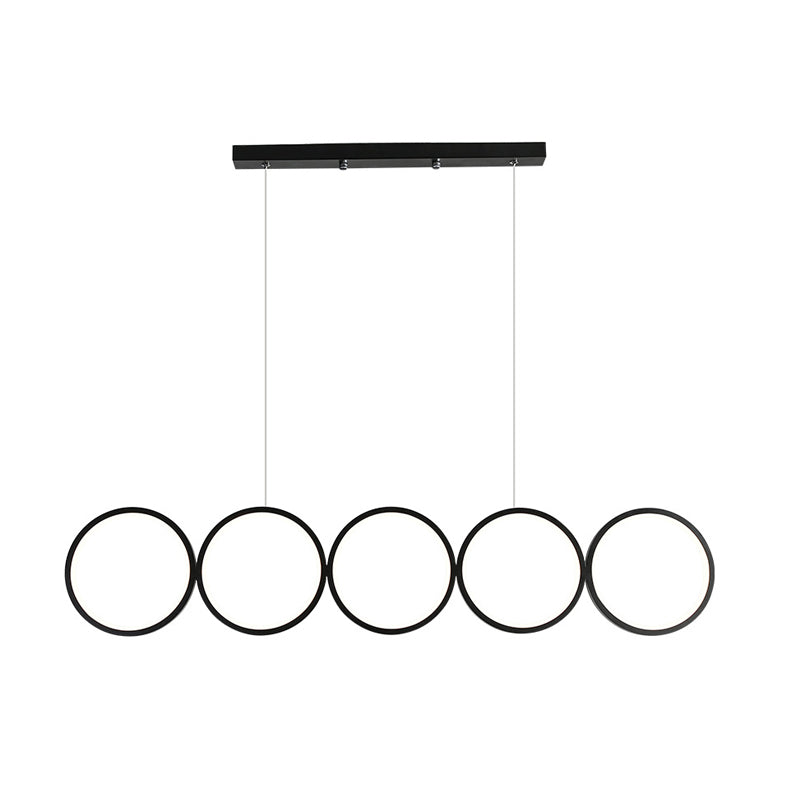 Nordic Creative Iron Acrylic 5-Circle LED Chandelier