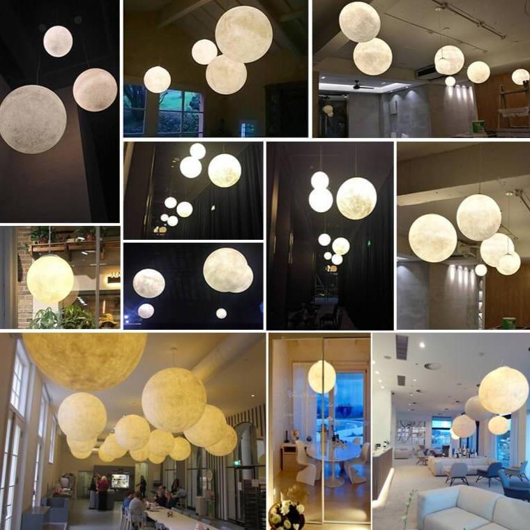 Creative Moon Mars Resin Orb 1-Light Pendant Light