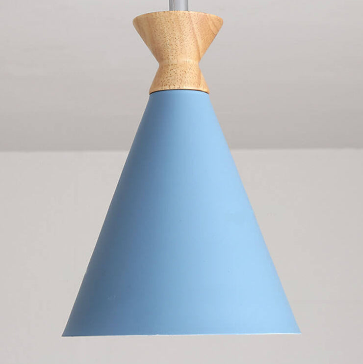 Macaron Cone Shade 3-Light Semi-Flush Mount Ceiling Light