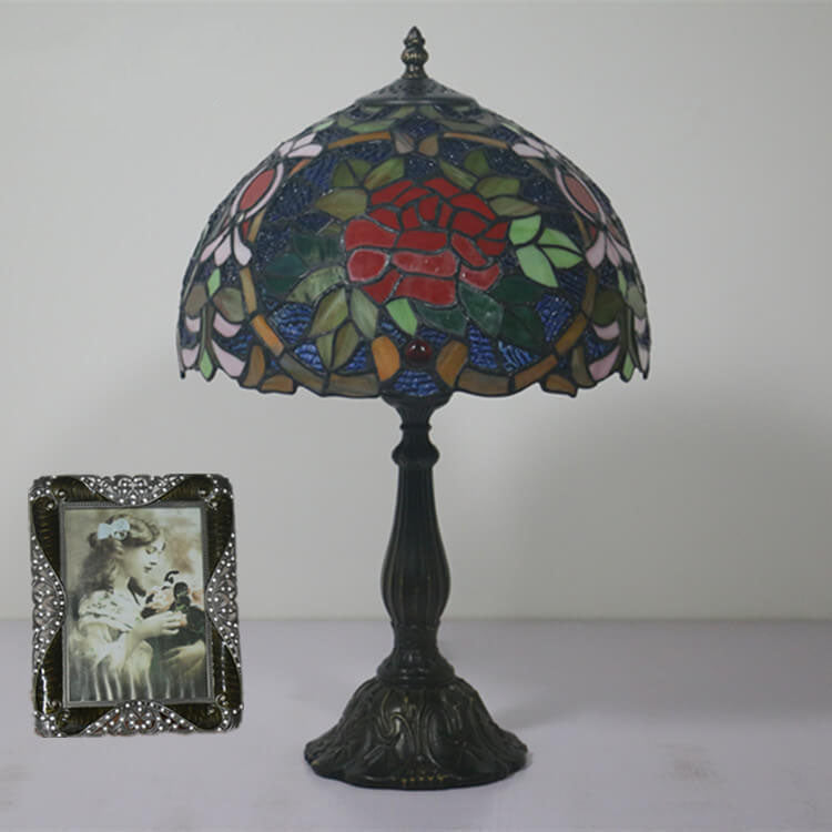 Lámpara de mesa Tiffany European Blooming Flower de 1 luz 