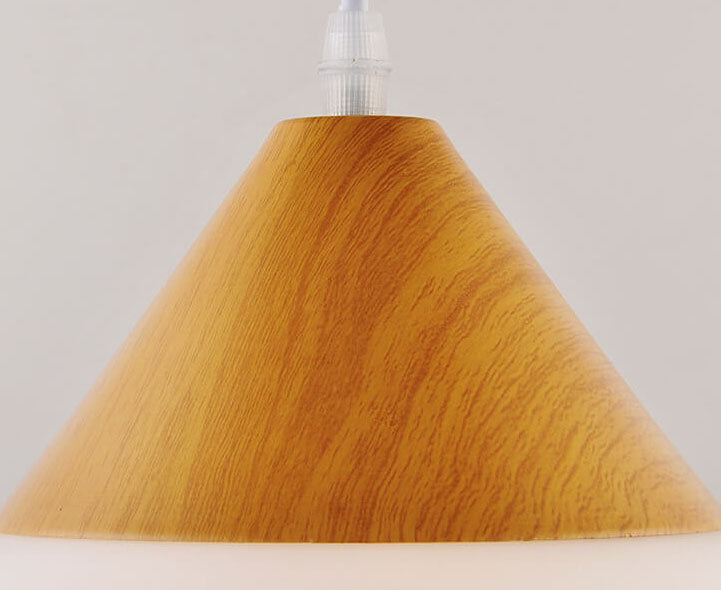 Nordic Wood Grain Glass Cone Shaped 1-Light Pendelleuchte 