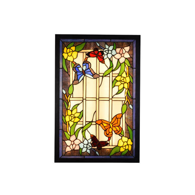 Tiffany Stained Glass Rectangular LED Decorative Mural Wall Light