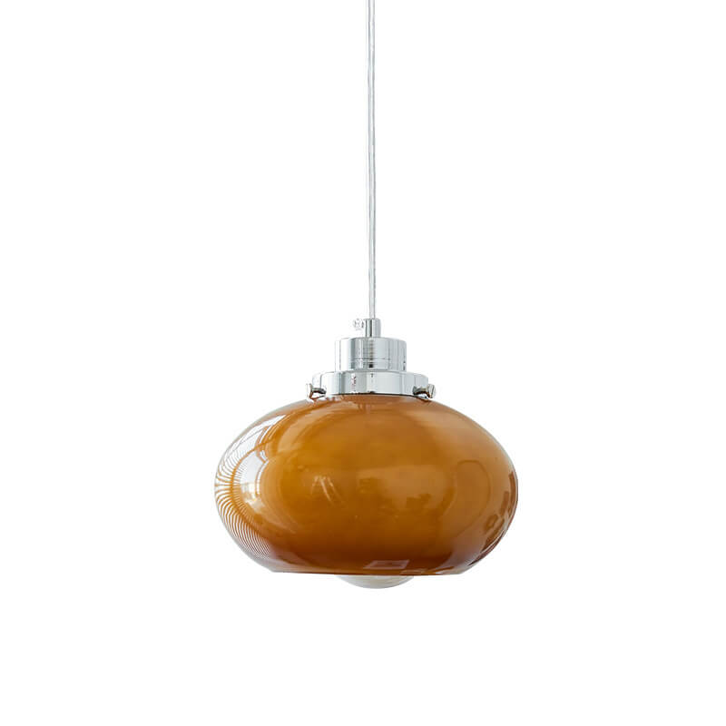 Nordic Yellow Glass Dome 1-Light Pendant Light