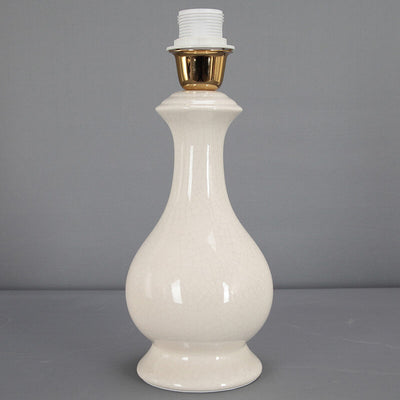 Modern Minimalist Fabric Shade White Ceramic 1-Light Table Lamp