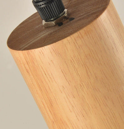 Einfache zylindrische gerade 1-flammige LED-Pendelleuchte aus Massivholz 