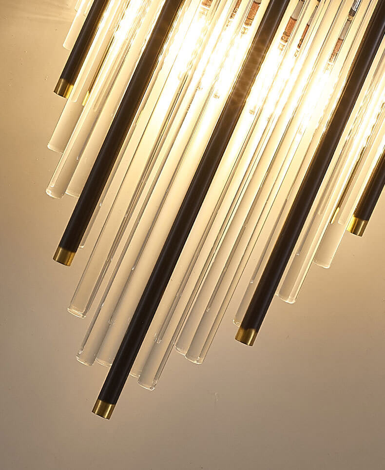 Moderne Wandleuchte mit zwei Lichtern aus Messing und Kristall, Röhrenform 